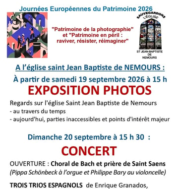 Exposition photos à l'église Saint Jean Baptiste de Nemours