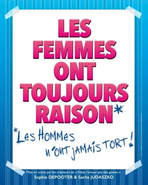 Les femmes ont toujours raison, les hommes n'ont jamais tort !
